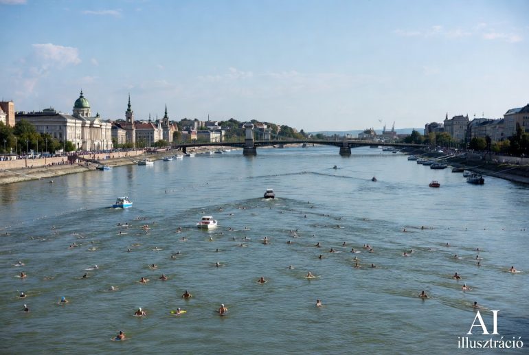 Duna átúszás Budapesten augusztusban